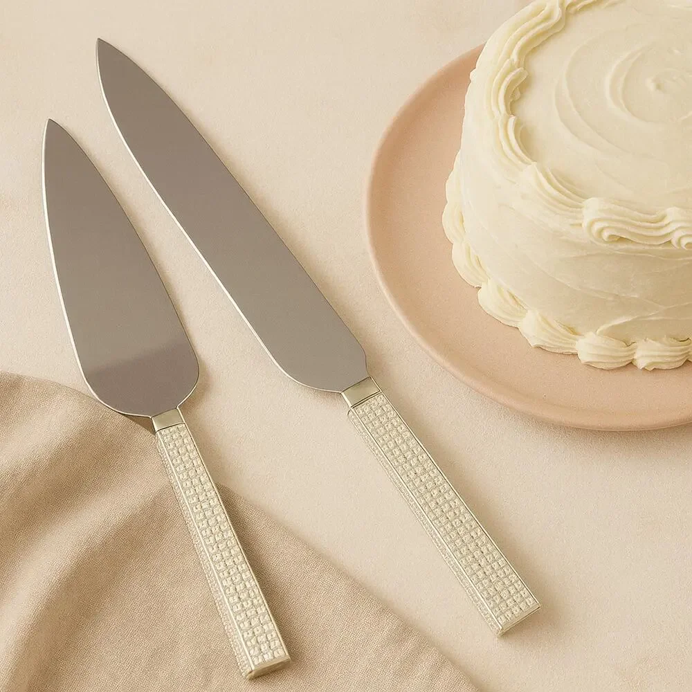 Sheridan Crystal Handle Stainless Steel Cake Knife & Server Set